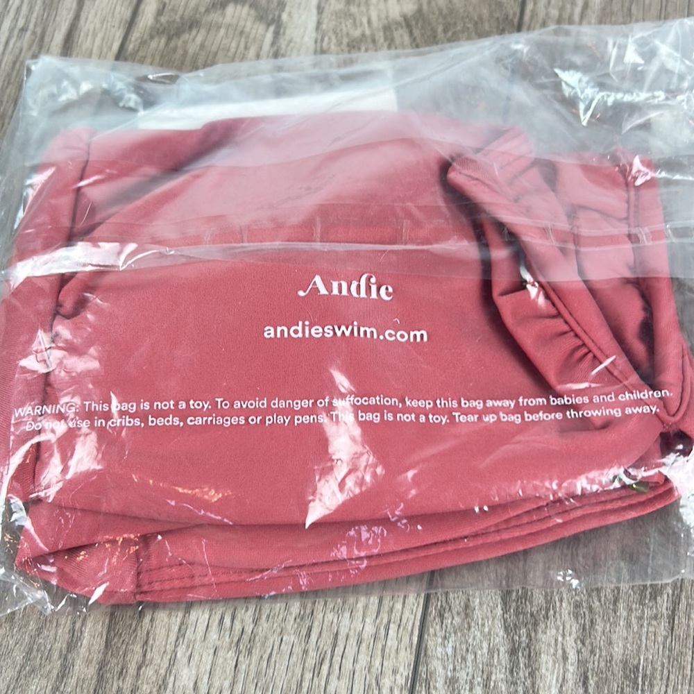 NWT Andie Swim The Scala Top deep coral punch S - Picture 7 of 7
